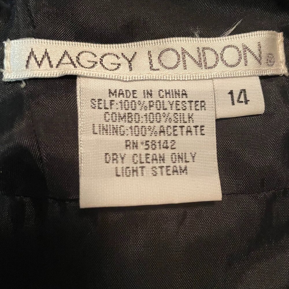 Maggy London Black V-Neck Tiered Ruffle Midi Dress - Picture 7 of 7